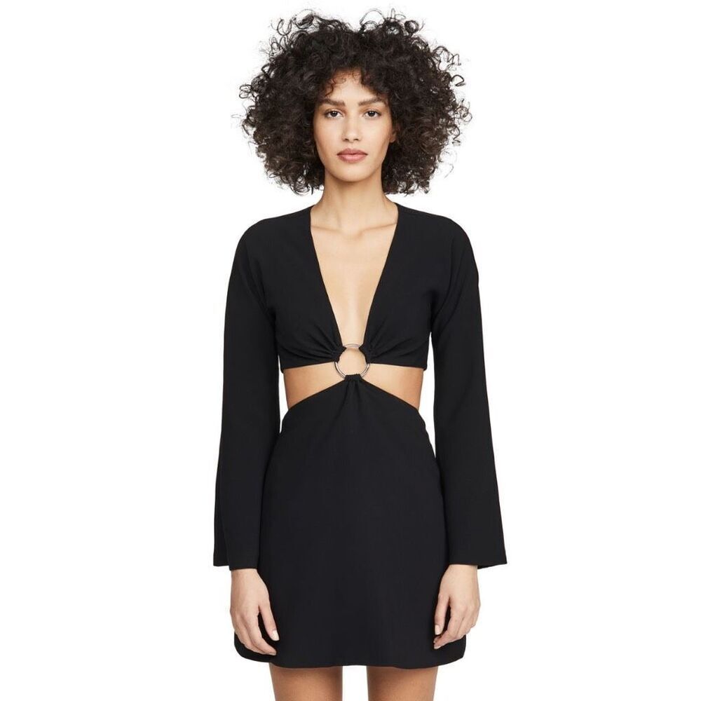 cinq a sept Black Mini Dress with Ring Cutout